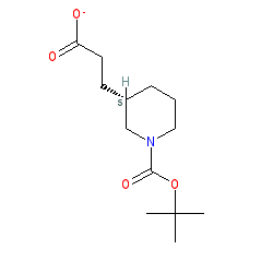 3-(1-(tert-Butoxycarbonyl)piperidin-3-yl)propanoic acid chemical structure (CAS 352004-58-1)