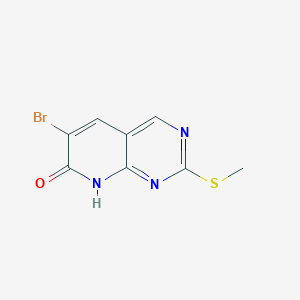 6-Bromo-2-(methylthio)pyrido[2,3-d]pyrimidin-7(8H)-one chemical structure (CAS 352328-87-1)