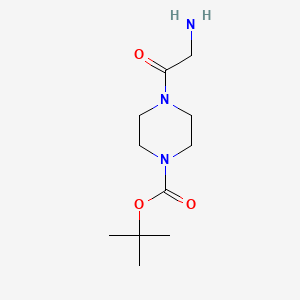 tert-Butyl 4-(2-aminoacetyl)piperazine-1-carboxylate chemical structure (CAS 352359-09-2)