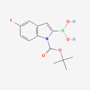 1-Boc-5-fluoroindole-2-boronic Acid chemical structure (CAS 352359-23-0)