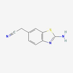 2-(2-Aminobenzo[d]thiazol-6-yl)acetonitrile chemical structure (CAS 352530-05-3)