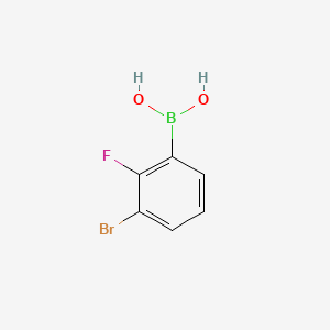 (3-Bromo-2-fluorophenyl)boronic acid chemical structure (CAS 352535-97-8)