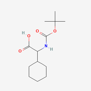 2-((tert-Butoxycarbonyl)amino)-2-cyclohexylacetic acid chemical structure (CAS 35264-05-2)