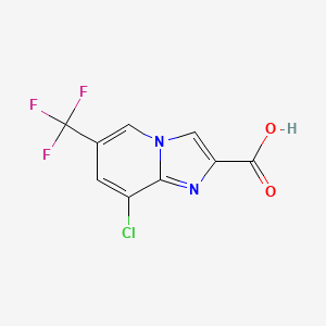 8-Chloro-6-(trifluoromethyl)imidazo-[1,2-a]pyridine-2-carboxylic acid chemical structure (CAS 353258-35-2)