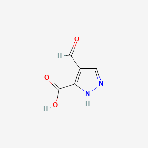 4-Formyl-1H-pyrazole-3-carboxylic acid chemical structure (CAS 35344-94-6)