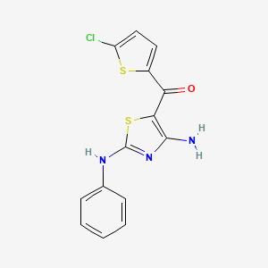 (4-Amino-2-(phenylamino)thiazol-5-yl)(5-chlorothiophen-2-yl)methanone chemical structure (CAS 353512-04-6)