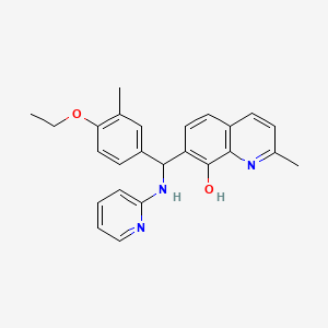 7-((4-Ethoxy-3-methylphenyl)(pyridin-2-ylamino)methyl)-2-methylquinolin-8-ol chemical structure (CAS 353519-63-8)
