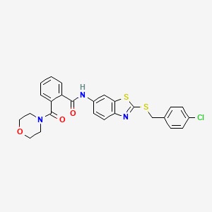 N-(2-((4-Chlorobenzyl)thio)benzo[d]thiazol-6-yl)-2-(morpholine-4-carbonyl)benzamide chemical structure (CAS 354126-20-8)