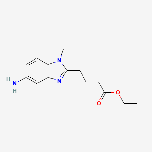 Ethyl 4-(5-amino-1-methyl-1H-benzo[d]imidazol-2-yl)butanoate chemical structure (CAS 3543-73-5)