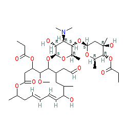 (4R,5S,6S,7R,9R,10R,11E,13E,16R)-6-(((2S,3R,4R,5S,6R)-4-(Dimethylamino)-3-hydroxy-5-(((2S,4R,5S,6S)-4-hydroxy-4,6-dimethyl-5-(propionyloxy)tetrahydro-2H-pyran-2-yl)oxy)-6-methyltetrahydro-2H-pyran-2-yl)oxy)-10-hydroxy-5-methoxy-9,16-dimethyl-2-oxo-7-(2-oxoethyl)oxacyclohexadeca-11,13-dien-4-yl propionate chemical structure (CAS 35457-80-8)
