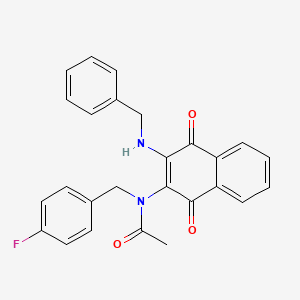 N-(3-(Benzylamino)-1,4-dioxo-1,4-dihydronaphthalen-2-yl)-N-(4-fluorobenzyl)acetamide chemical structure (CAS 355406-76-7)