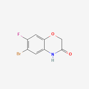 6-Bromo-7-fluoro-2H-benzo[b][1,4]oxazin-3(4H)-one chemical structure (CAS 355423-58-4)