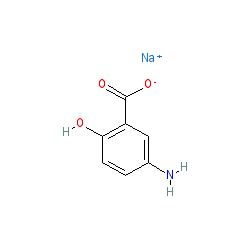 Sodium 5-amino-2-hydroxybenzoate chemical structure (CAS 35589-28-7)