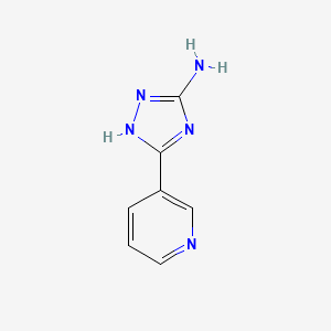 3-(Pyridin-3-yl)-1H-1,2,4-triazol-5-amine chemical structure (CAS 35607-27-3)