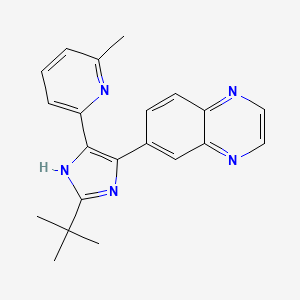 6-(2-(tert-Butyl)-5-(6-methylpyridin-2-yl)-1H-imidazol-4-yl)quinoxaline chemical structure (CAS 356559-20-1)