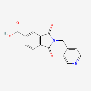 1,3-Dioxo-2-(pyridin-4-ylmethyl)isoindoline-5-carboxylic acid chemical structure (CAS 356576-16-4)