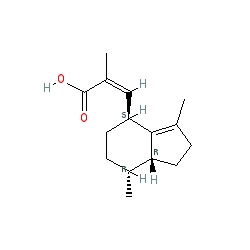 (E)-3-((4S,7R,7aR)-3,7-Dimethyl-2,4,5,6,7,7a-hexahydro-1H-inden-4-yl)-2-methylacrylic acid chemical structure (CAS 3569-10-6)