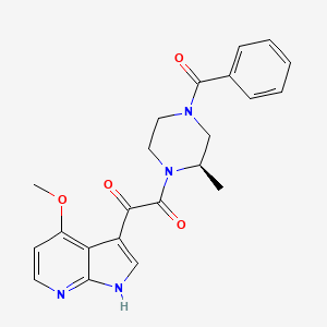 (R)-1-(4-Benzoyl-2-methylpiperazin-1-yl)-2-(4-methoxy-1H-pyrrolo[2,3-b]pyridin-3-yl)ethane-1,2-dione chemical structure (CAS 357263-13-9)