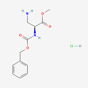 Methyl 2-(S)-[N-Carbobenzyloxy]amino-3-aminopropionate, Hydrochloride chemical structure (CAS 35761-27-4)