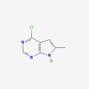 4-Chloro-6-methyl-7H-pyrrolo[2,3-d]pyrimidine chemical structure (CAS 35808-68-5)