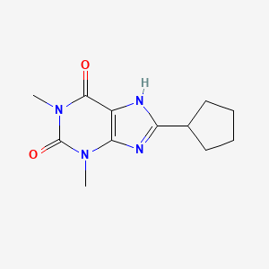 8-Cyclopentyl-1,3-dimethyl-1H-purine-2,6(3H,7H)-dione chemical structure (CAS 35873-49-5)