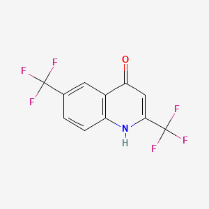 2,6-Bis(trifluoromethyl)quinolin-4-ol chemical structure (CAS 35877-04-4)
