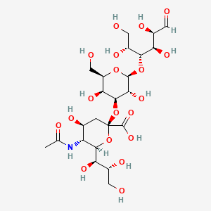 (2S,4S,5R,6R)-5-Acetamido-2-(((2R,3S,4S,5R,6S)-3,5-dihydroxy-2-(hydroxymethyl)-6-(((2R,3R,4R,5R)-1,2,4,5-tetrahydroxy-6-oxohexan-3-yl)oxy)tetrahydro-2H-pyran-4-yl)oxy)-4-hydroxy-6-((1R,2R)-1,2,3-trihydroxypropyl)tetrahydro-2H-pyran-2-carboxylic acid chemical structure (CAS 35890-38-1)
