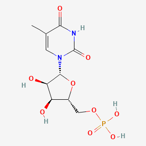 ((2R,3S,4R,5R)-3,4-Dihydroxy-5-(5-methyl-2,4-dioxo-3,4-dihydropyrimidin-1(2H)-yl)tetrahydrofuran-2-yl)methyl dihydrogen phosphate chemical structure (CAS 3590-47-4)