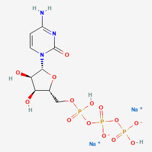 Sodium ((2R,3S,4R,5R)-5-(4-amino-2-oxopyrimidin-1(2H)-yl)-3,4-dihydroxytetrahydrofuran-2-yl)methyl dihydrogentriphosphate chemical structure (CAS 36051-68-0)
