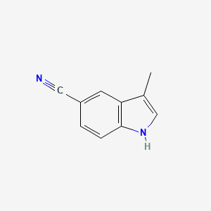 3-Methyl-1H-indole-5-carbonitrile chemical structure (CAS 3613-06-7)