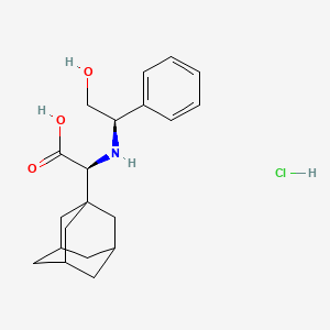 (S)-2-(Adamantan-1-yl)-2-(((R)-2-hydroxy-1-phenylethyl)amino)acetic acid hydrochloride chemical structure (CAS 361441-96-5)