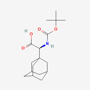 (2S)-2-(Adamantan-1-yl)-2-((tert-butoxycarbonyl)amino)acetic acid chemical structure (CAS 361441-97-6)