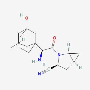 (1S,3S,5S)-2-((2S)-2-Amino-2-(3-hydroxyadamantan-1-yl)acetyl)-2-azabicyclo[3.1.0]hexane-3-carbonitrile chemical structure (CAS 361442-04-8)