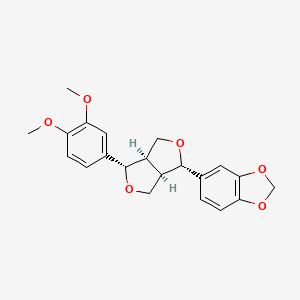 5-((1S,3aR,4S,6aR)-4-(3,4-Dimethoxyphenyl)tetrahydro-1H,3H-furo[3,4-c]furan-1-yl)benzo[d][1,3]dioxole chemical structure (CAS 36150-23-9)