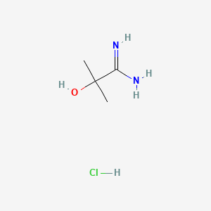 2-Hydroxy-2-methylpropanimidamide hydrochloride chemical structure (CAS 3619-62-3)