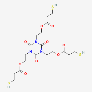 (2,4,6-Trioxo-1,3,5-triazinane-1,3,5-triyl)tris(ethane-2,1-diyl) tris(3-mercaptopropanoate) chemical structure (CAS 36196-44-8)