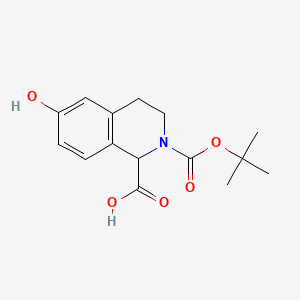 2-Boc-6-Hydroxy-1,2,3,4-tetrahydroisoquinoline-1-carboxylic acid chemical structure (CAS 362492-00-0)