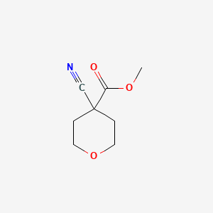 Methyl 4-cyanotetrahydro-2H-pyran-4-carboxylate chemical structure (CAS 362703-30-8)