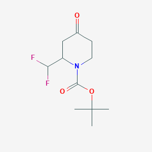 tert-Butyl 2-(difluoromethyl)-4-oxopiperidine-1-carboxylate chemical structure (CAS 362705-39-3)