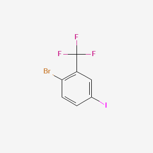 1-Bromo-4-iodo-2-(trifluoromethyl)benzene chemical structure (CAS 364-11-4)