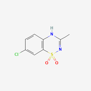 3-Methyl-7-chloro-1,2,4-benzothiadiazine 1,1-dioxide chemical structure (CAS 364-98-7)