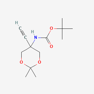 tert-Butyl (5-ethynyl-2,2-dimethyl-1,3-dioxan-5-yl)carbamate chemical structure (CAS 364631-74-3)