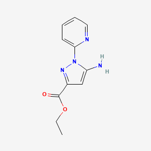Ethyl 5-amino-1-(pyridin-2-yl)-1H-pyrazole-3-carboxylate chemical structure (CAS 364728-05-2)