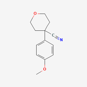 4-(4-Methoxyphenyl)tetrahydro-2H-pyran-4-carbonitrile chemical structure (CAS 3648-78-0)