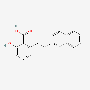 2-Hydroxy-6-(2-(naphthalen-2-yl)ethyl)benzoic acid chemical structure (CAS 365542-77-4)