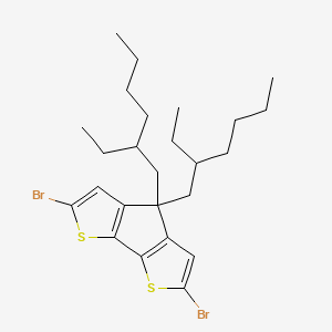 2,6-Dibromo-4,4-bis(2-ethylhexyl)-4H-cyclopenta[1,2-b:5,4-b']dithiophene chemical structure (CAS 365547-21-3)
