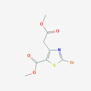 Methyl 2-bromo-4-(2-methoxy-2-oxoethyl)thiazole-5-carboxylate chemical structure (CAS 365996-71-0)