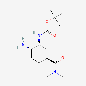 tert-Butyl ((1R,2S,5S)-2-amino-5-(dimethylcarbamoyl)cyclohexyl)carbamate chemical structure (CAS 365998-36-3)