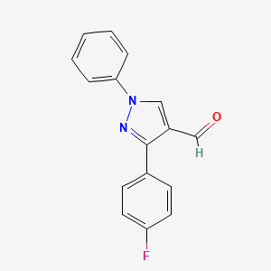3-(4-Fluorophenyl)-1-phenyl-1H-pyrazole-4-carbaldehyde chemical structure (CAS 36640-40-1)