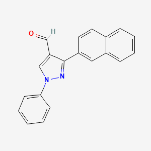 3-(Naphthalen-2-yl)-1-phenyl-1H-pyrazole-4-carbaldehyde chemical structure (CAS 36640-53-6)